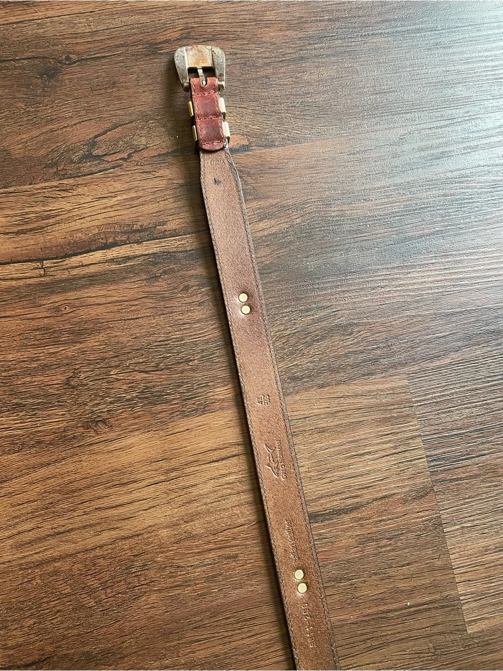 Greg Norman READ Men 42 Italian Leather Conchos Belt Shark SilverTone Hardware